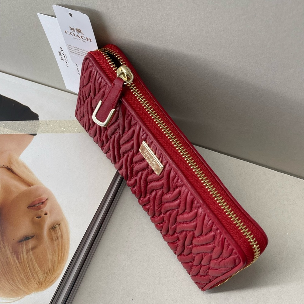 (new+tag) Coach twist leather accordion zip around wallet clutch - Picture 11 of 12